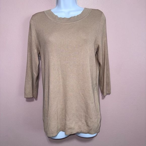 Roz & Ali Dressbarn NWT beige lightweight sweater medium - Picture 3 of 7